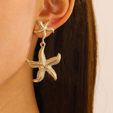 Simple Ocean Stainless Steel Earrings Starfish Jewelry